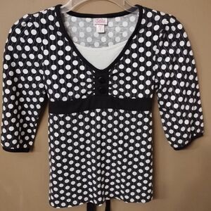 Justice shirt top medium polka dot